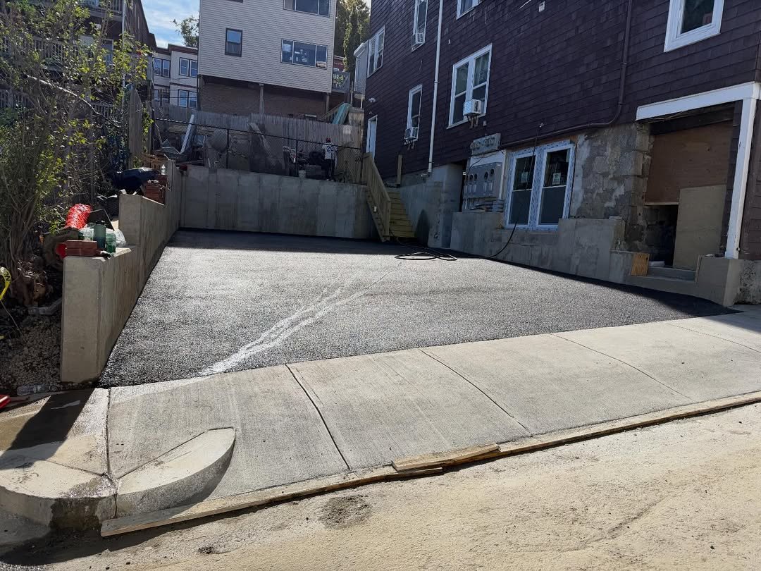 Finished driveway and concrete entrance