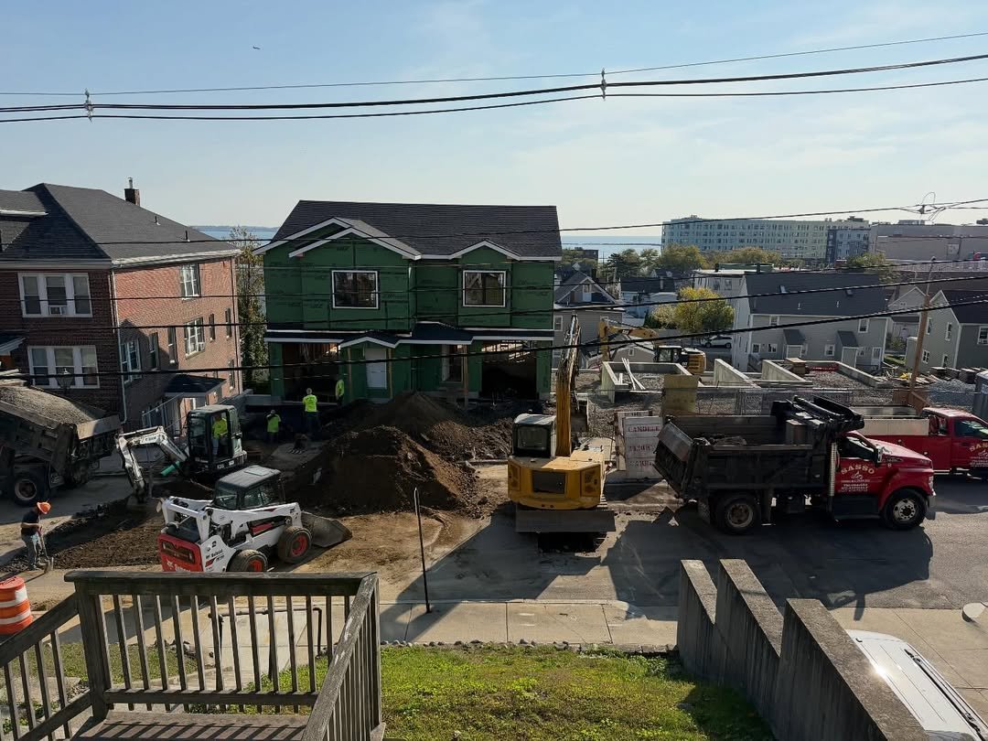 Active excavation and trucking on a Greater Boston project